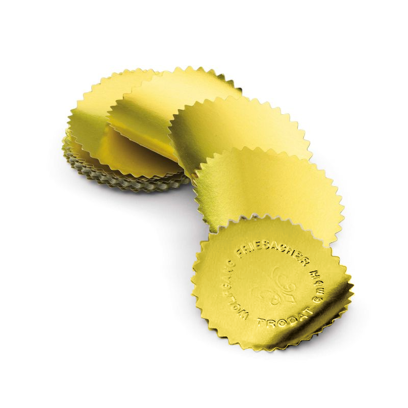 25 Siegeletiketten, Ø 55mm, gold