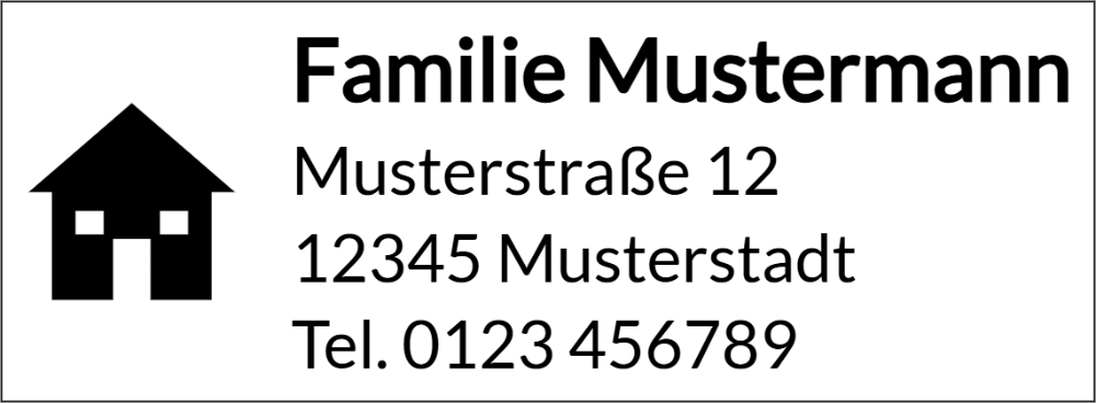 Vorschau der Vorlage 38x14 Adresse mit Haus