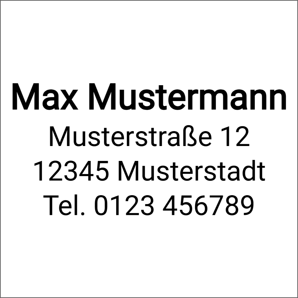 Vorschau der Vorlage 40x40 Adresse klassisch
