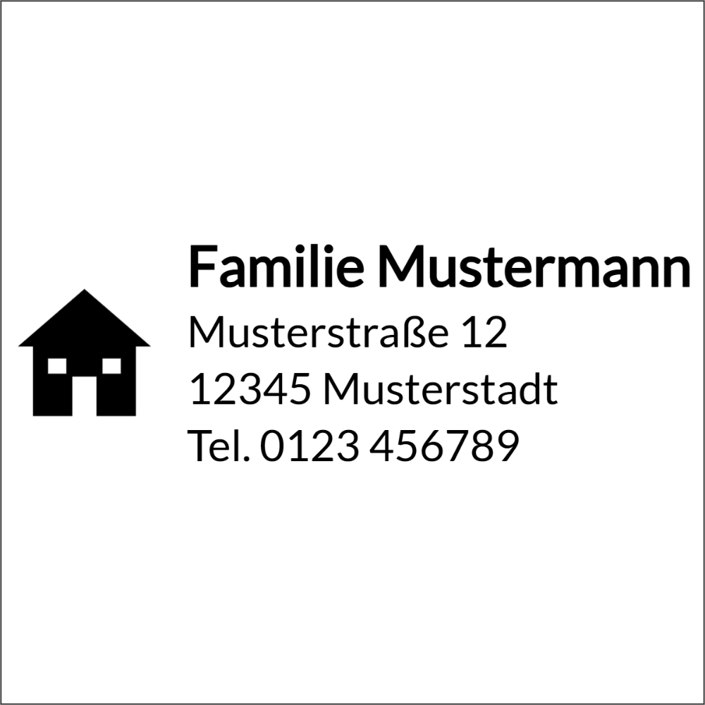 Vorschau der Vorlage 40x40 Adresse mit Haus