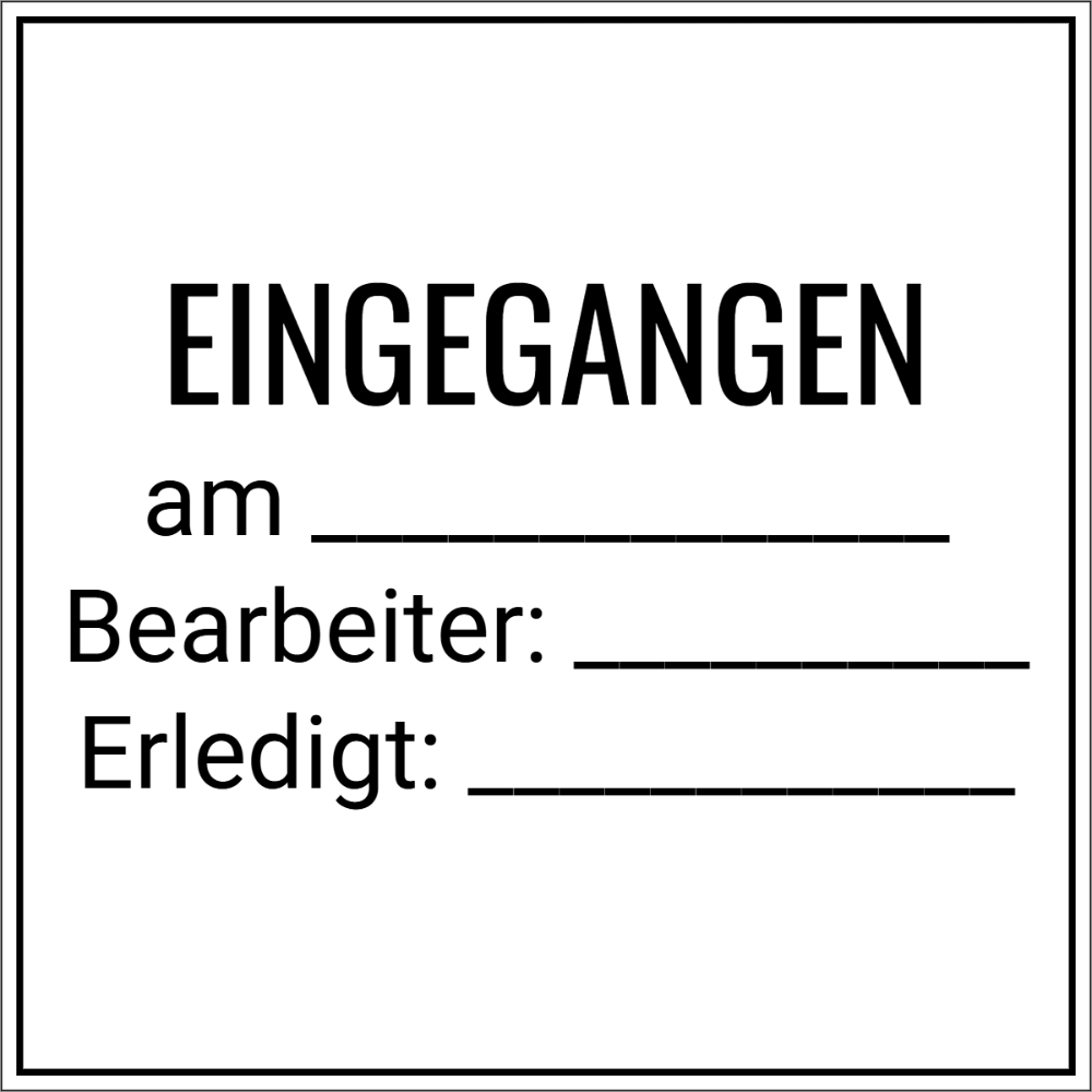 Vorschau der Vorlage 40x40 Eingangsstempel