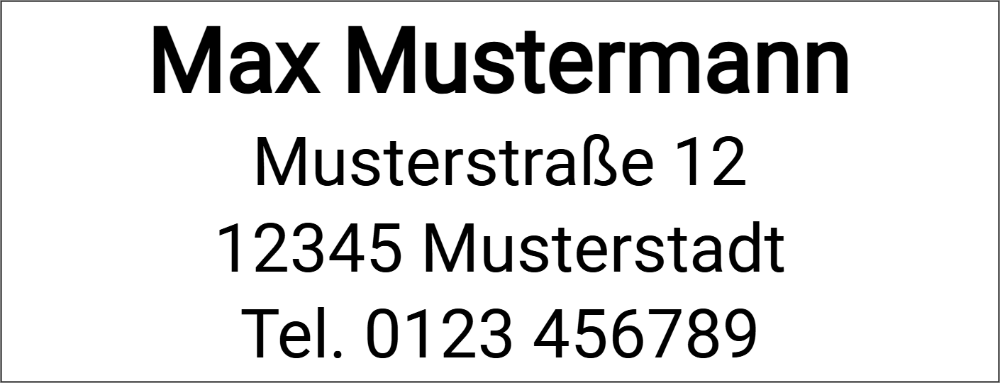 Vorschau der Vorlage 47x18 Adresse klassisch