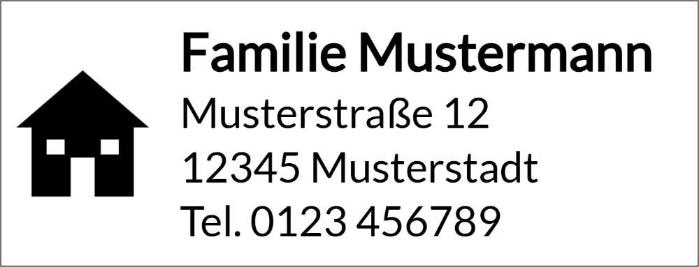 Vorschau der Vorlage 47x18 Adresse mit Haus