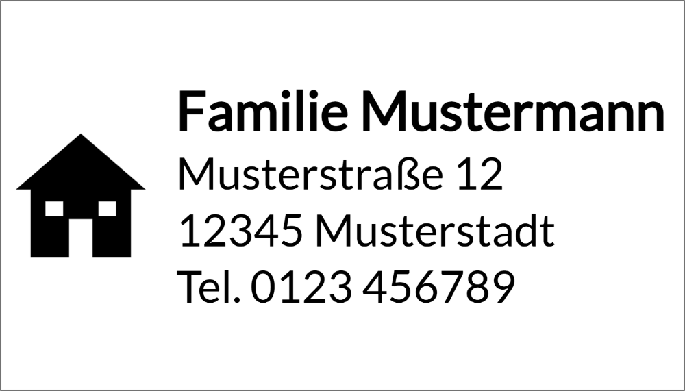 Vorschau der Vorlage 49x28 Adresse mit Haus