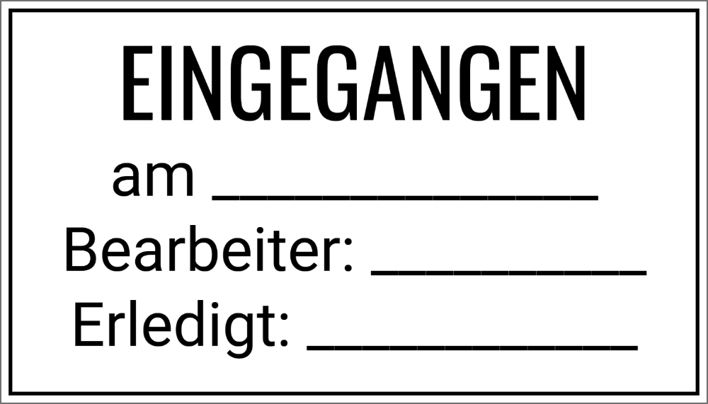 Vorschau der Vorlage 49x28 Eingangsstempel