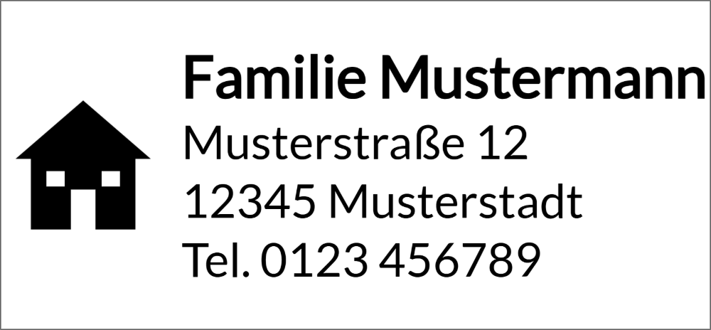 Vorschau der Vorlage 56x26 Adresse mit Haus