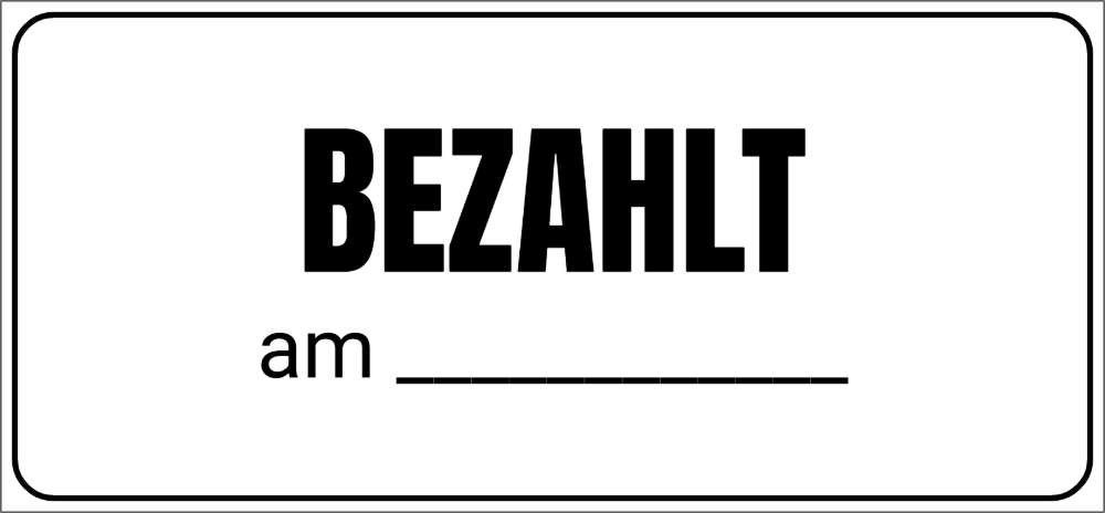 Vorschau der Vorlage 56x26 Bezahlt
