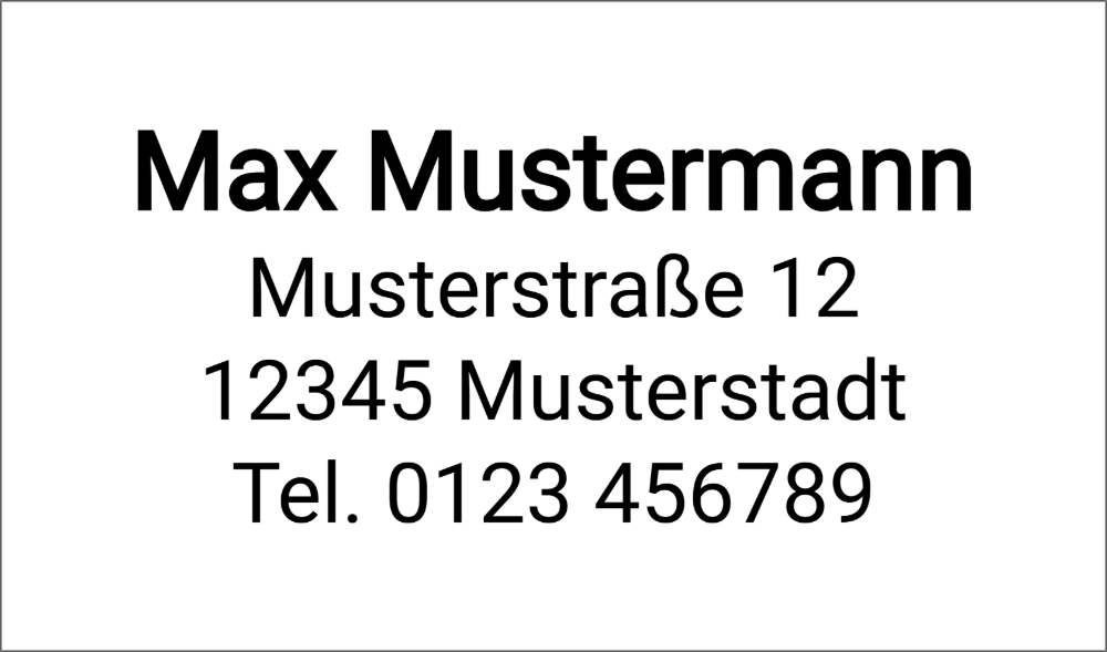 Vorschau der Vorlage 56x33 Adresse klassisch