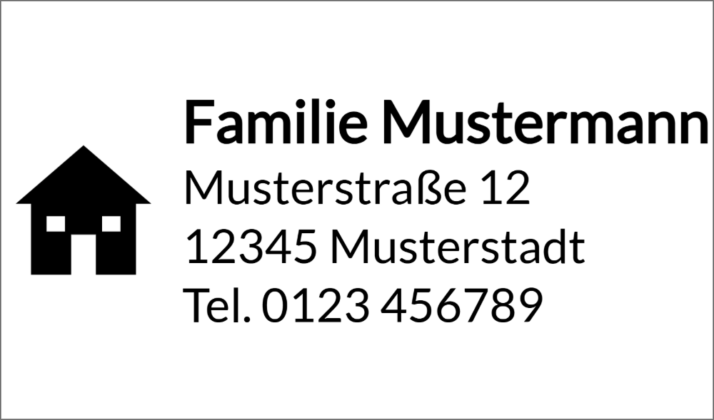 Vorschau der Vorlage 56x33 Adresse mit Haus