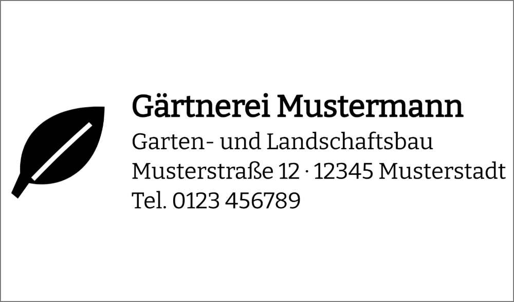 Vorschau der Vorlage 56x33 Gärtnerei