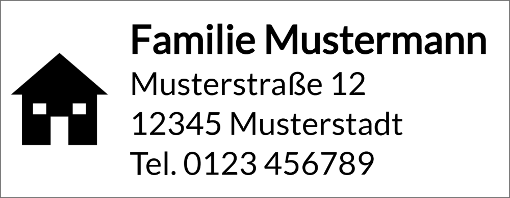 Vorschau der Vorlage 59x23 Adresse mit Haus