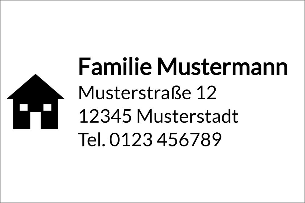 Vorschau der Vorlage 60x40 Adresse mit Haus