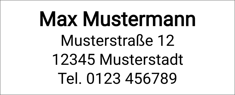 Vorschau der Vorlage 64x26 Adresse klassisch