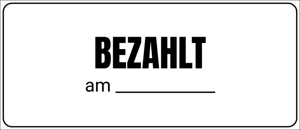 Vorschau der Vorlage 69x30 Bezahlt