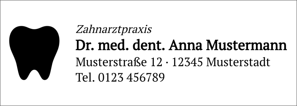 Vorschau der Vorlage 70x25 Zahnarztpraxis