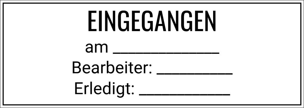 Vorschau der Vorlage 70x25 Eingangsstempel