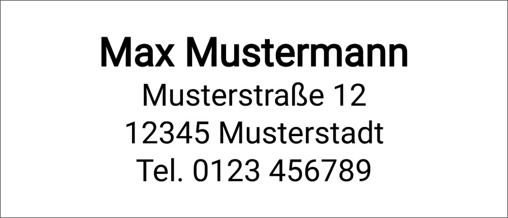 Vorschau der Vorlage 70x30 Adresse klassisch
