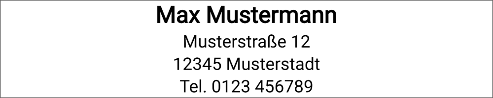 Vorschau der Vorlage 75x15 Adresse klassisch