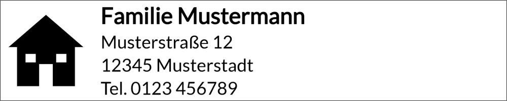 Vorschau der Vorlage 75x15 Adresse mit Haus