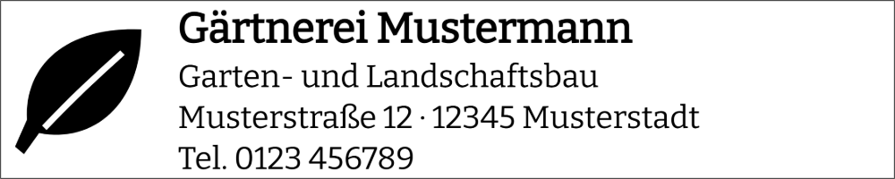 Vorschau der Vorlage 75x15 Gärtnerei