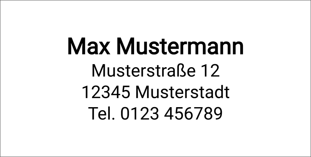 Vorschau der Vorlage 75x38 Adresse klassisch