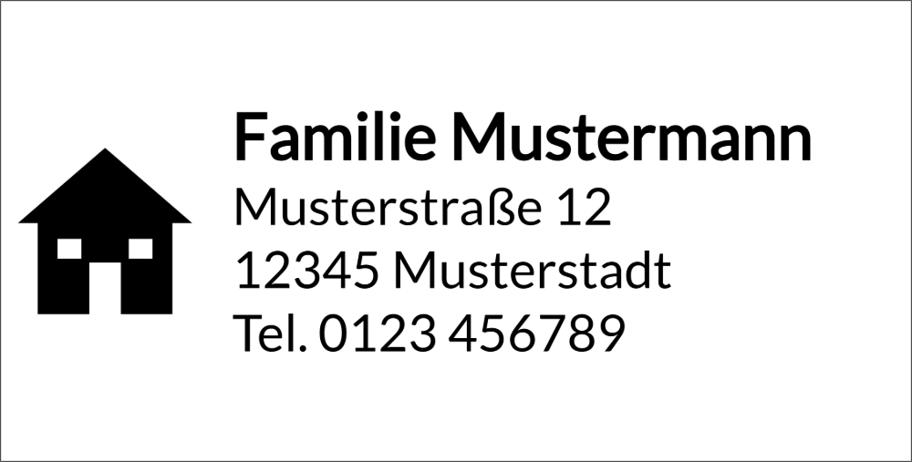 Vorschau der Vorlage 75x38 Adresse mit Haus