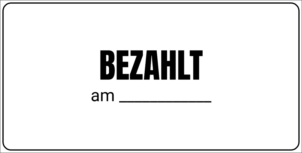 Vorschau der Vorlage 75x38 Bezahlt