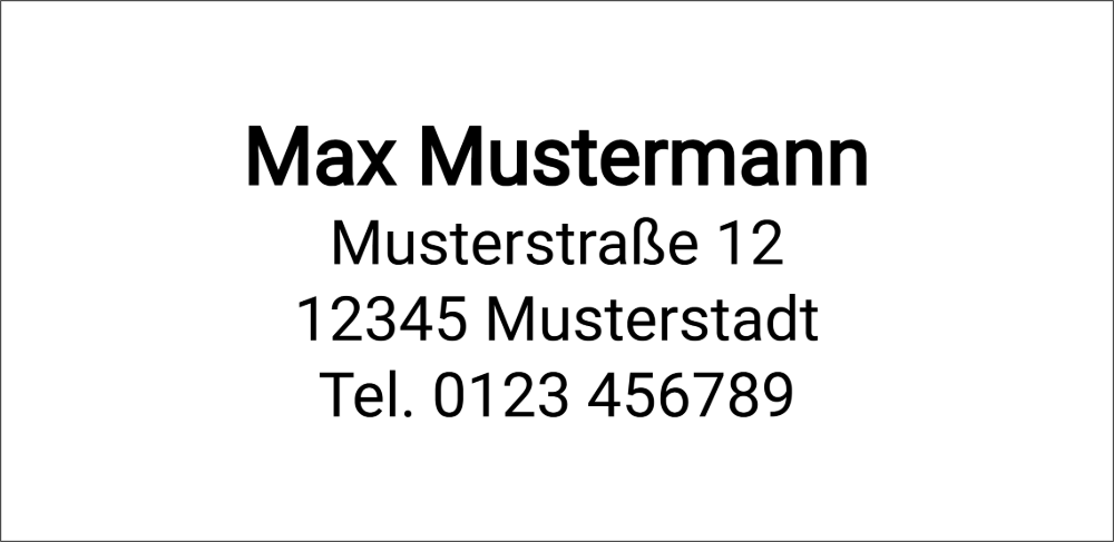 Vorschau der Vorlage 76x37 Adresse klassisch