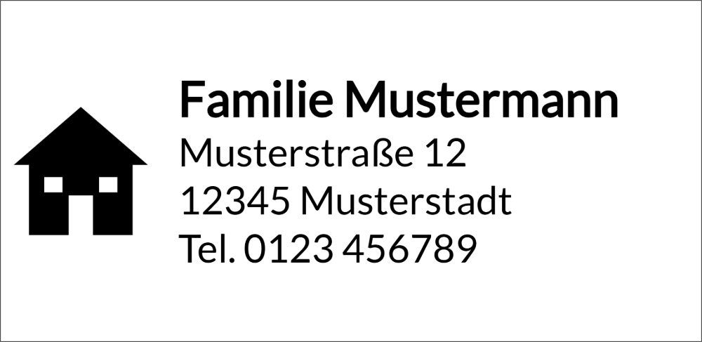 Vorschau der Vorlage 76x37 Adresse mit Haus