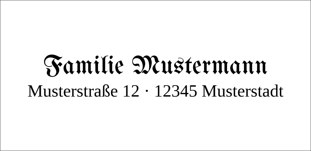 Vorschau der Vorlage 76x37 Fraktur