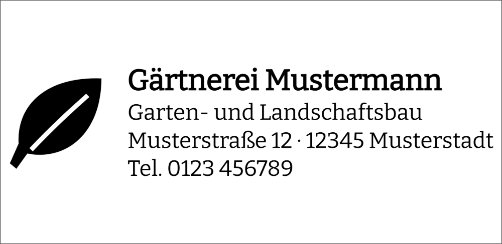 Vorschau der Vorlage 76x37 Gärtnerei