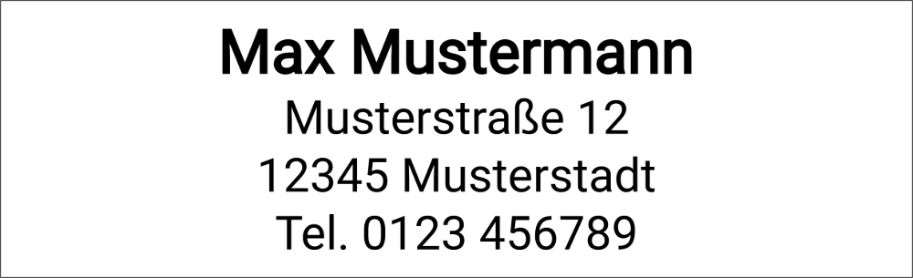 Vorschau der Vorlage 82x25 Adresse klassisch