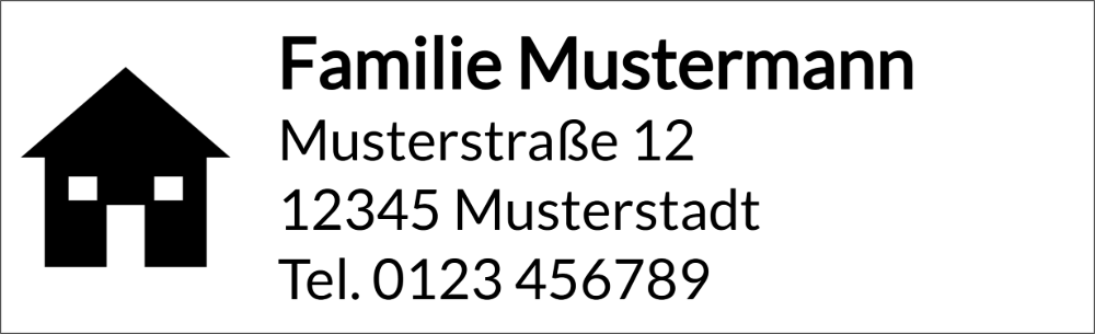 Vorschau der Vorlage 82x25 Adresse mit Haus