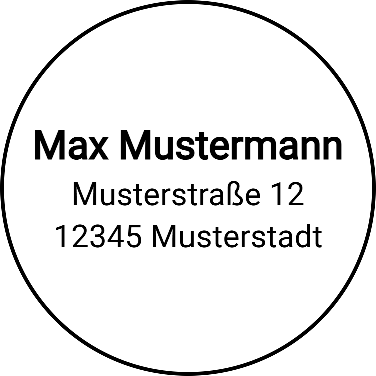 Vorschau der Vorlage Ø25 Adresse rund