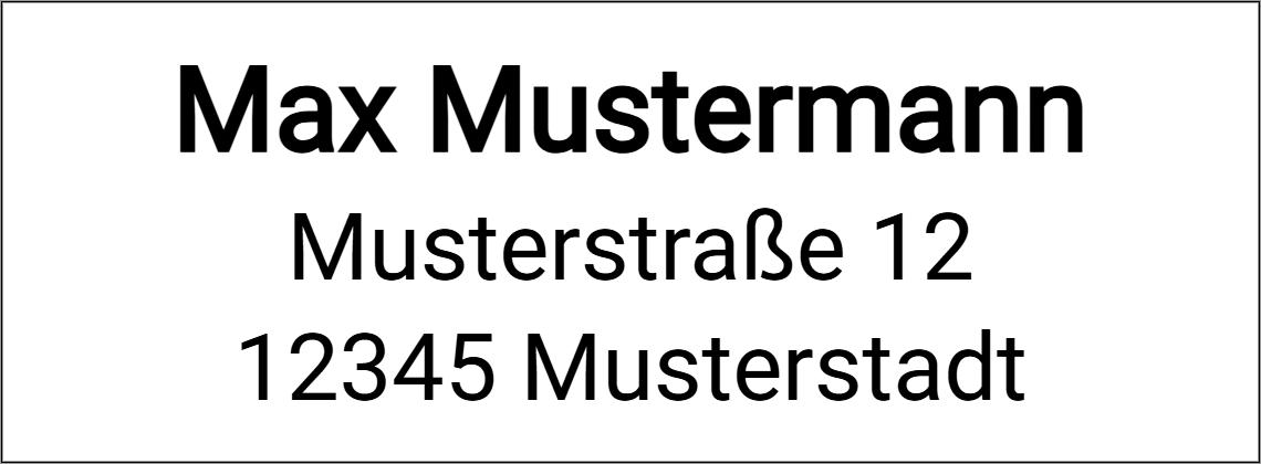 Vorschau der Vorlage 38x14 Adresse klassisch