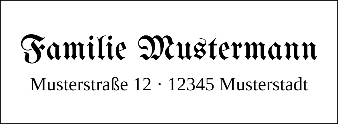 Vorschau der Vorlage 38x14 Familie Fraktur