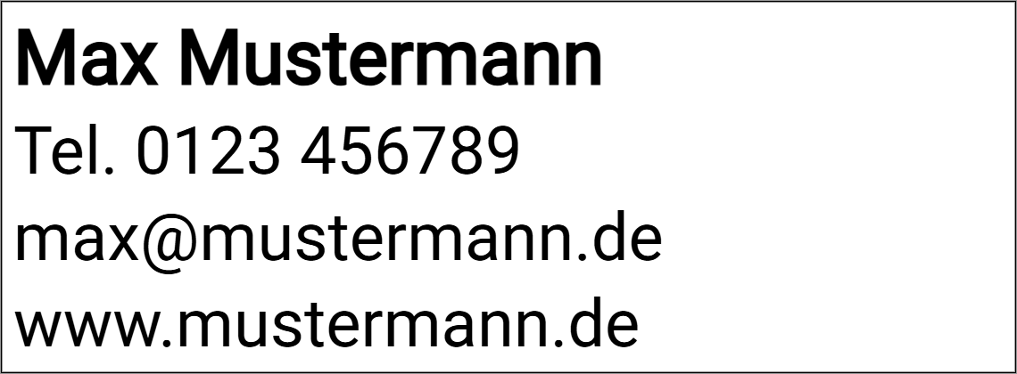 Vorschau der Vorlage 38x14 Kontakt