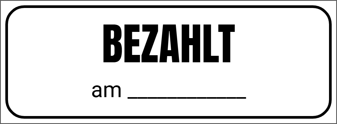 Vorschau der Vorlage 38x14 Bezahlt