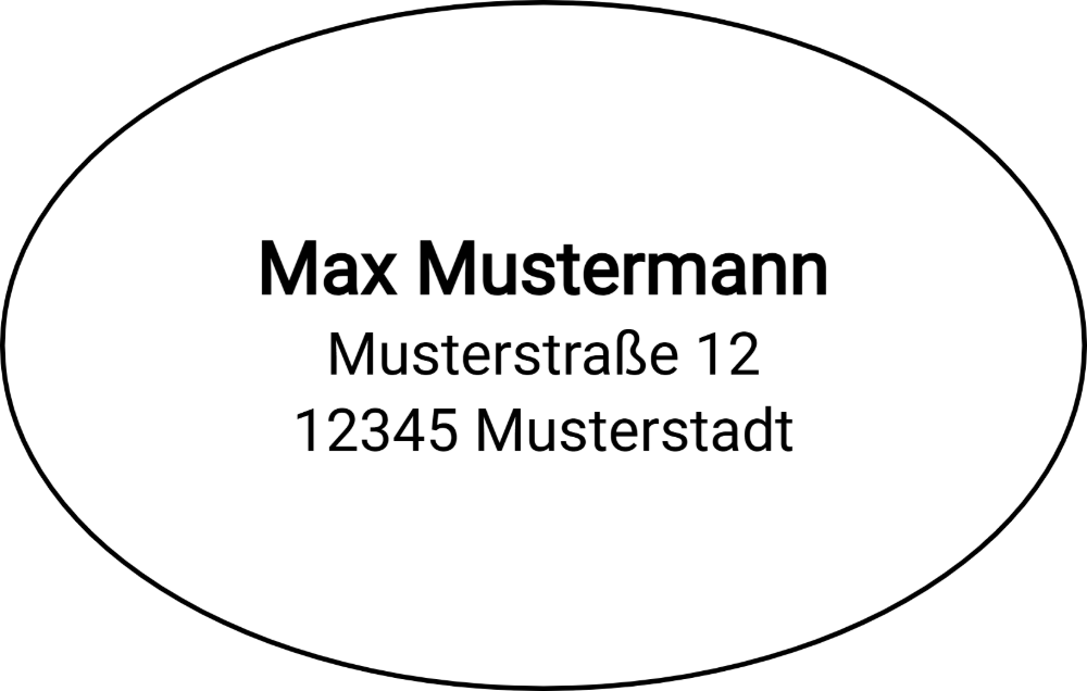 Vorschau der Vorlage 55x35 oval Adresse rund