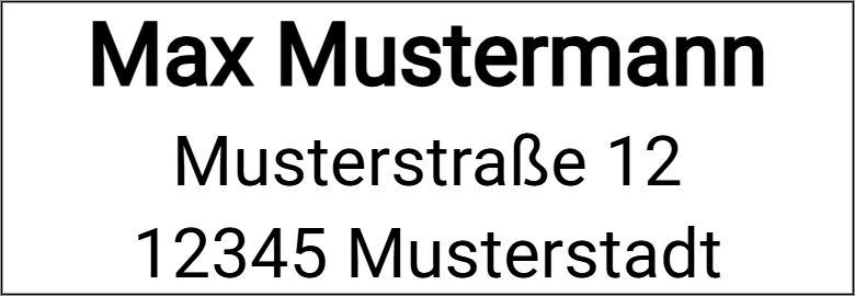Vorschau der Vorlage 26x9 Adresse klassisch